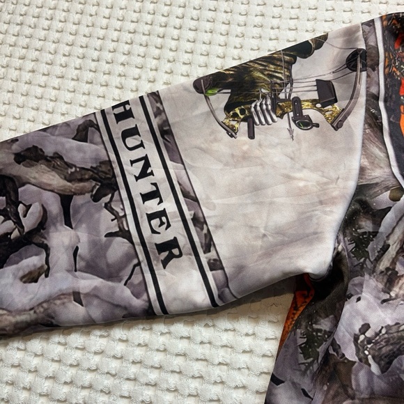 BOW HUNTER Hoodie Mens Size US Small Blaze Oranger Skull Ghost Face - Picture 8 of 14